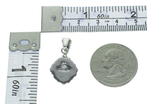 Southwest Magenta Turquoise And Sterling Silver Slide Pendant WX66853